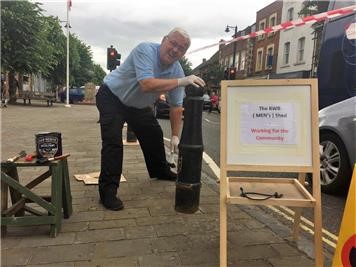 painting bollards in town